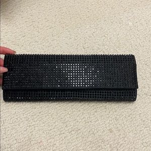 black rhinestone encrusted clutch